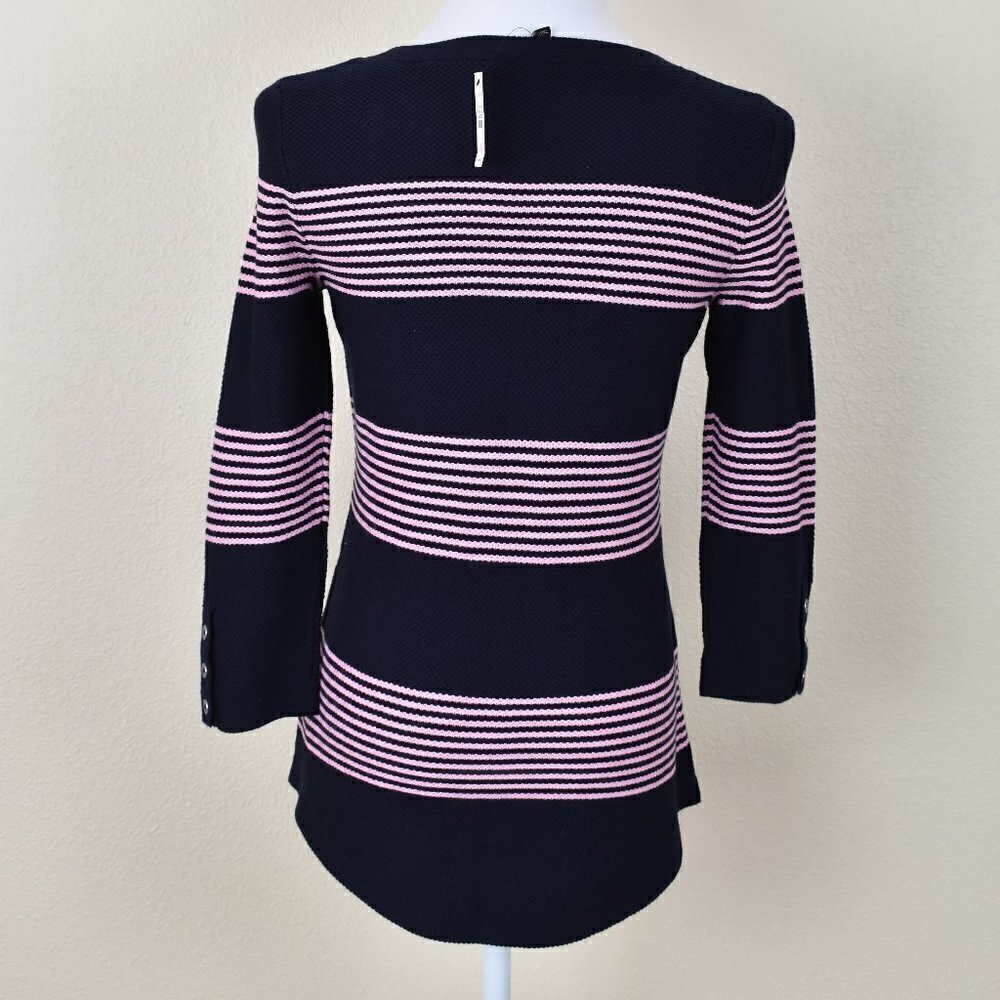 Talbots Navy and Pink Stripe Sweater NEW XS - Picture 4 of 7